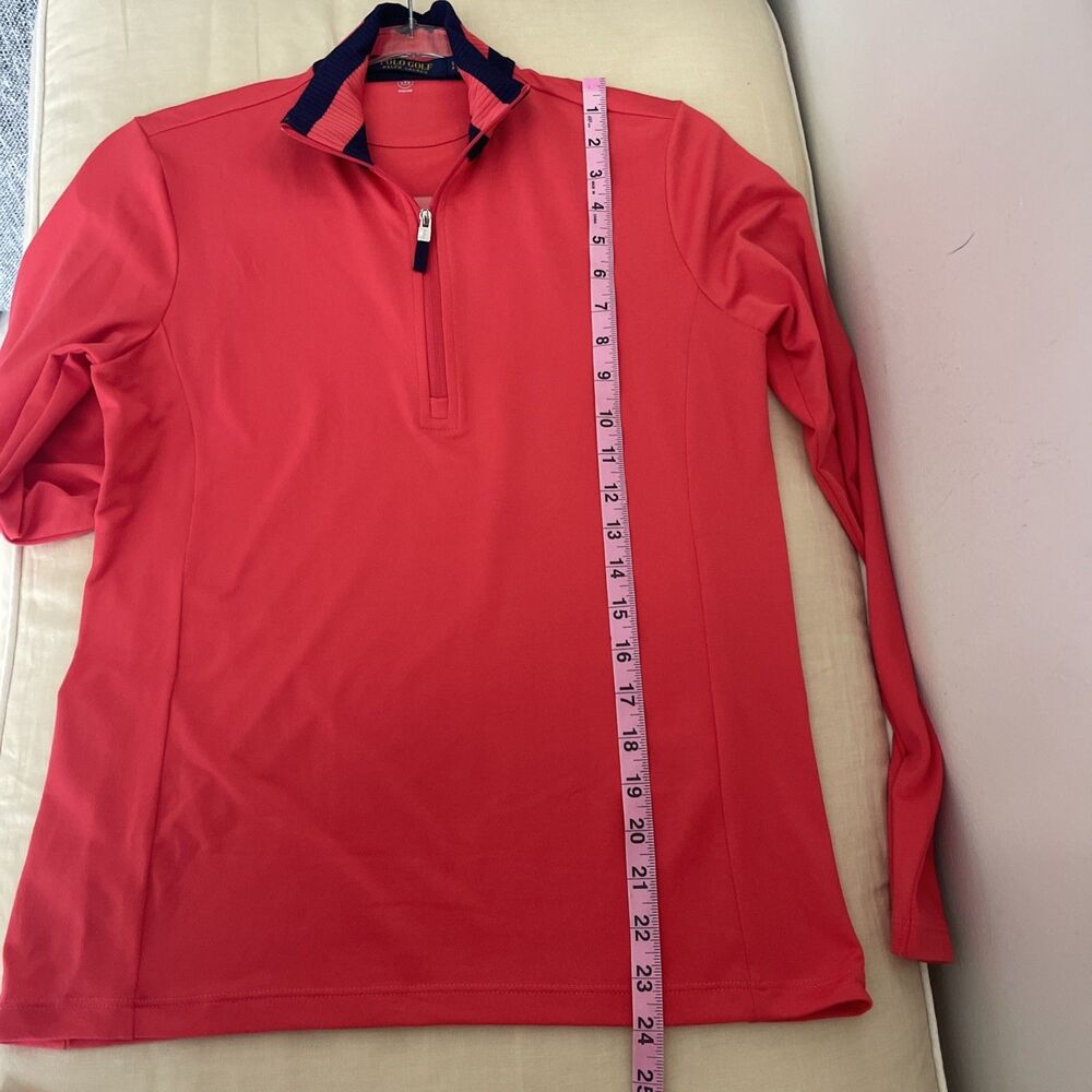 Polo Golf Ralph Lauren Quarter-zip Pink Coral Red performance Wicking Top S - Picture 10 of 12